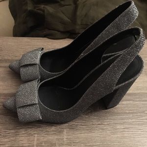 Sparkle block heel shoes